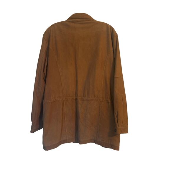 GUC Paradox Men's Brown Leather Suede Jacket Snaps and Zips in Front Size LT - Picture 2 of 7